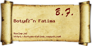 Botyán Fatima névjegykártya